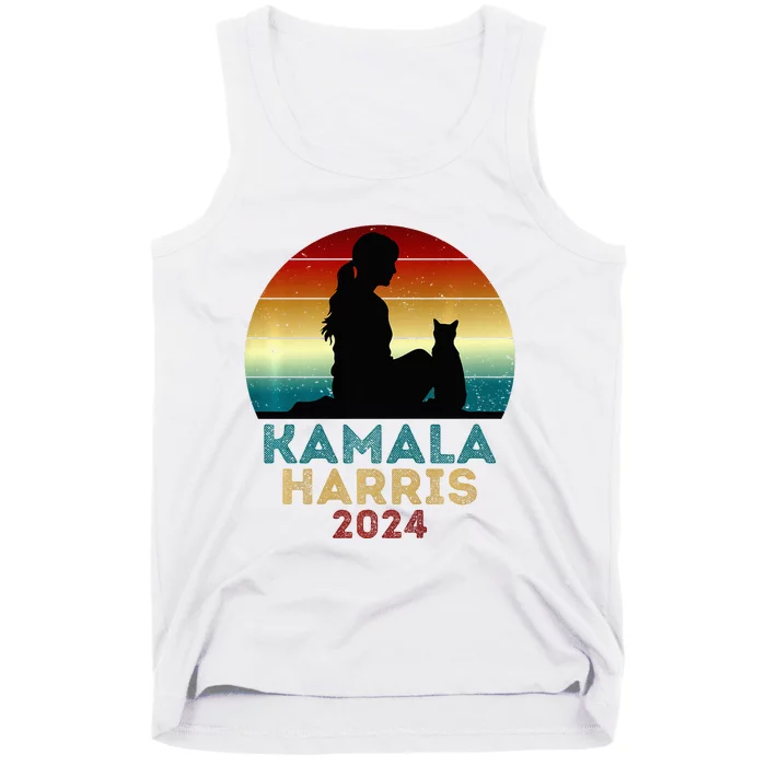 Childless Cat Lady For Kamala Harris President 2024 Election Tank Top