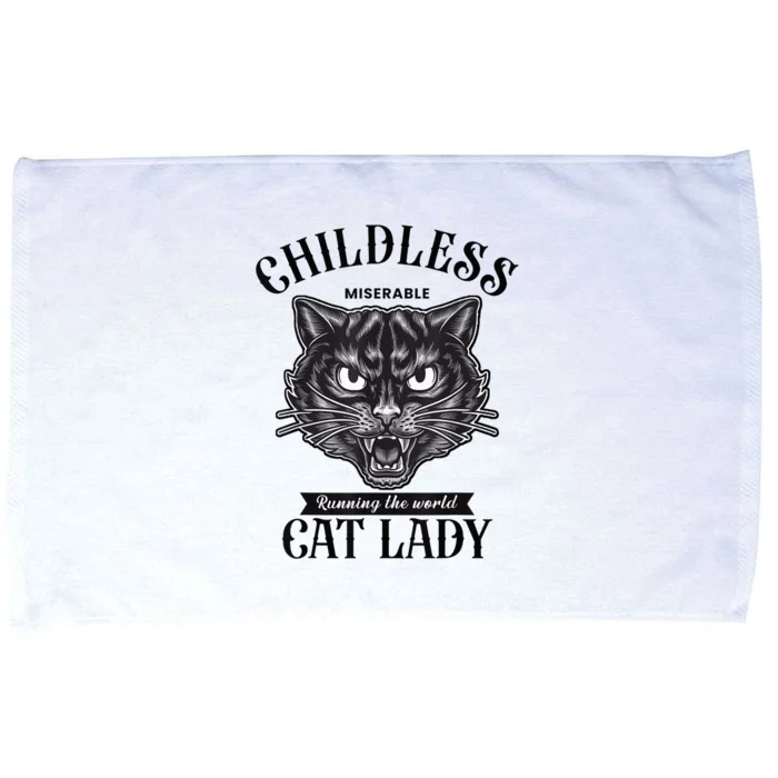 Childless Cat Lady Miserable Childless Cat Lady Kamala 2024 Microfiber Hand Towel