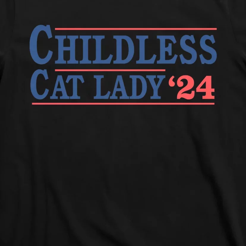 Childless Cat Lady Voting Election 2024 Usa T-Shirt