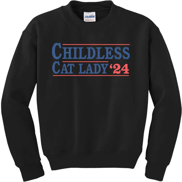 Childless Cat Lady Voting Election 2024 Usa Kids Sweatshirt