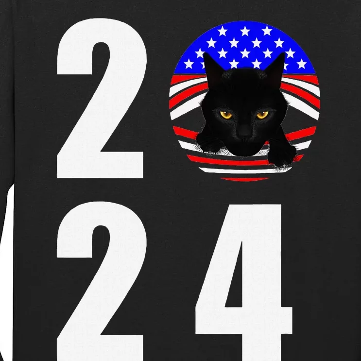 Childless Cat Ladies Vote 2024 Retro Tall Long Sleeve T-Shirt