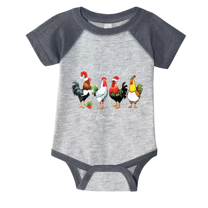 Christmas Chicken Lover Xmas Santa Hat Funny Farm Gift Infant Baby Jersey Bodysuit