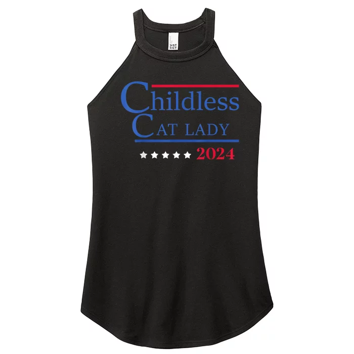 Childless Cat Lady 2024 Ladies Is Voting Kamala Women’s Perfect Tri Rocker Tank