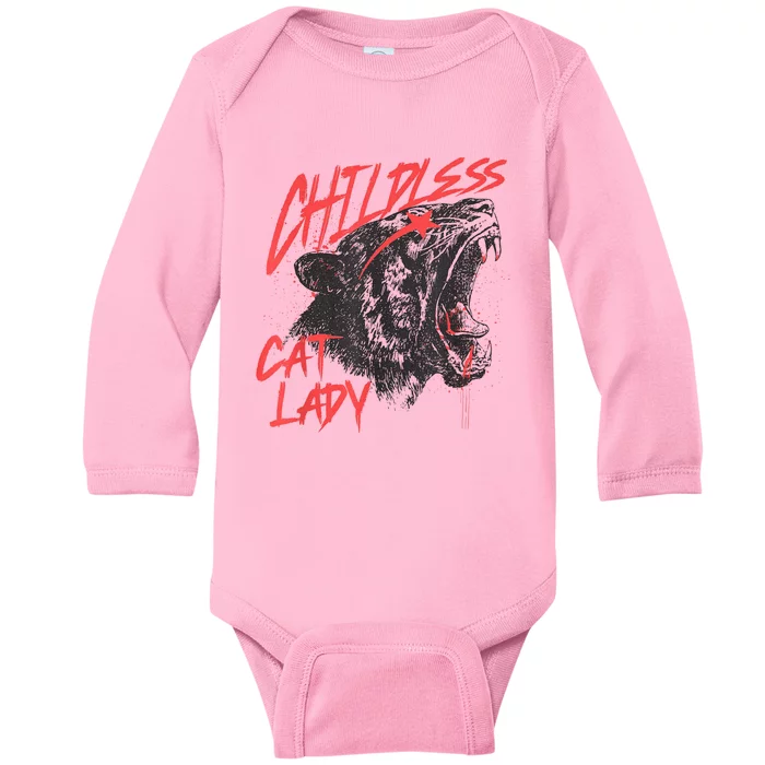 Childless Cat Lady Childless Cat Lady Kamala 2024 Baby Long Sleeve Bodysuit