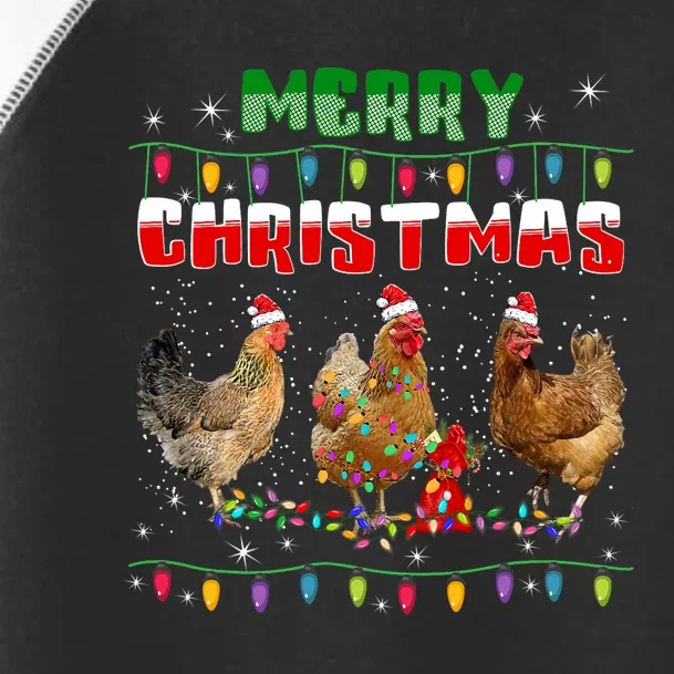 Chicken Christmas Lights Merry Xmas Chicken Toddler Fine Jersey T-Shirt