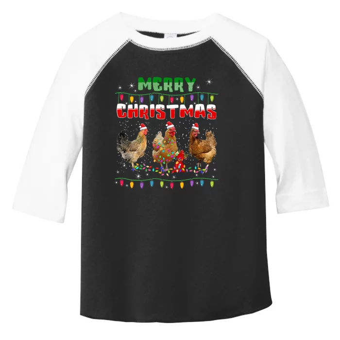 Chicken Christmas Lights Merry Xmas Chicken Toddler Fine Jersey T-Shirt