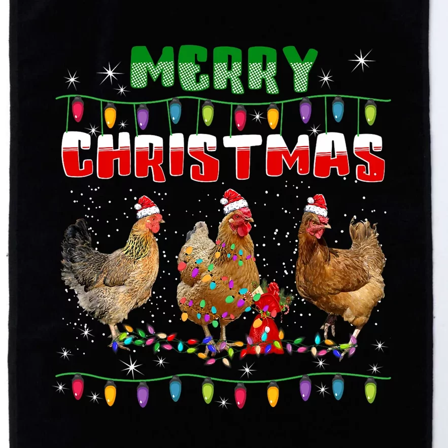 Chicken Christmas Lights Merry Xmas Chicken Platinum Collection Golf Towel