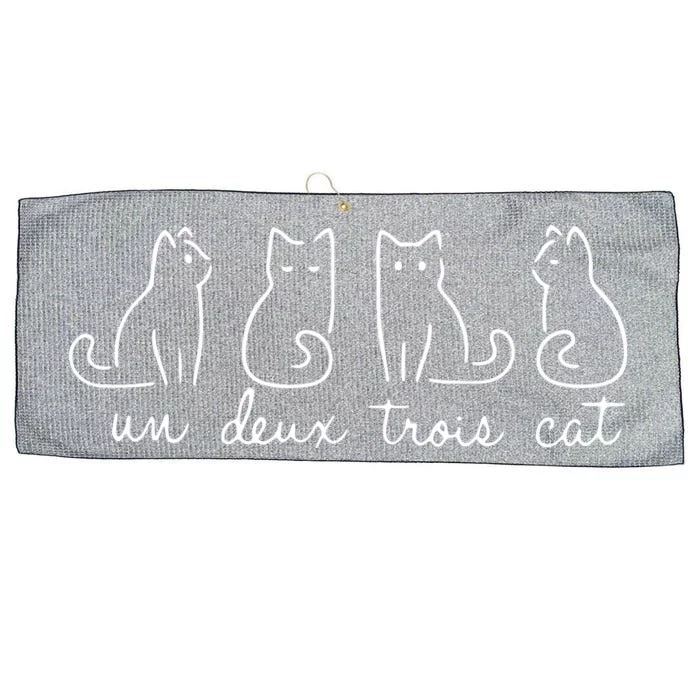 Cute Cat Lover Un Deux Trois Un Deux Trois Cat Large Microfiber Waffle Golf Towel