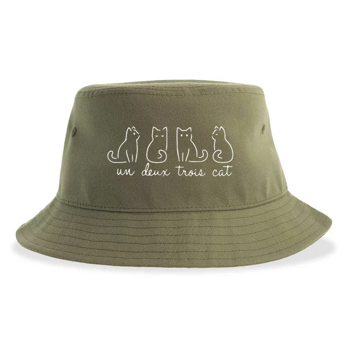 Cute Cat Lover Un Deux Trois Un Deux Trois Cat Sustainable Bucket Hat