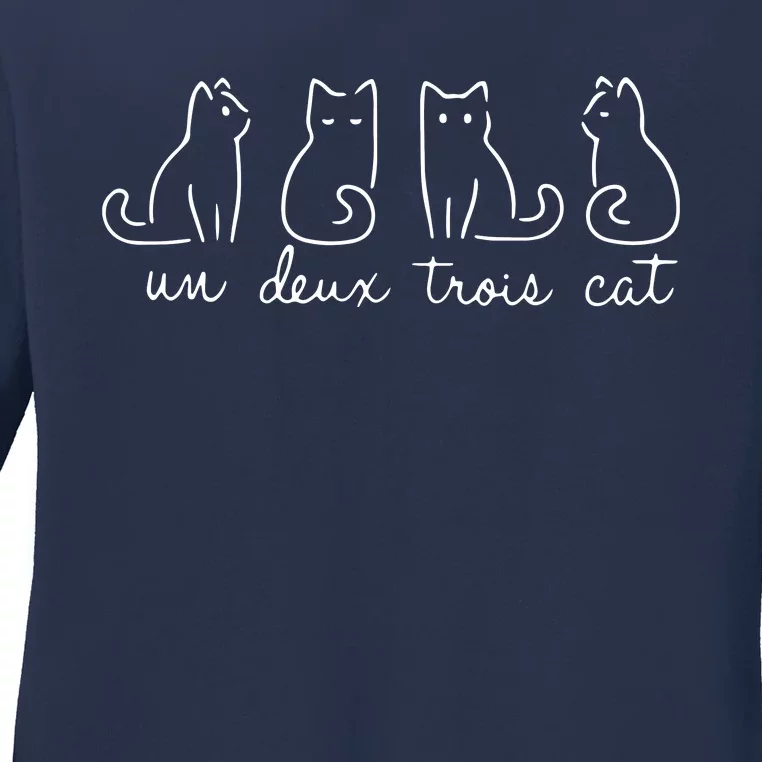 Cute Cat Lover Un Deux Trois Un Deux Trois Cat Ladies Long Sleeve Shirt