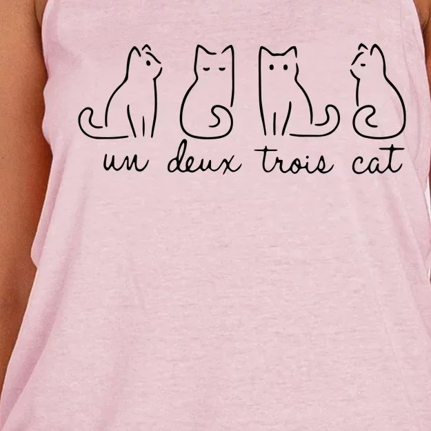 Cute Cat Lover Un Deux Trois Un Deux Trois Cat Women's Knotted Racerback Tank