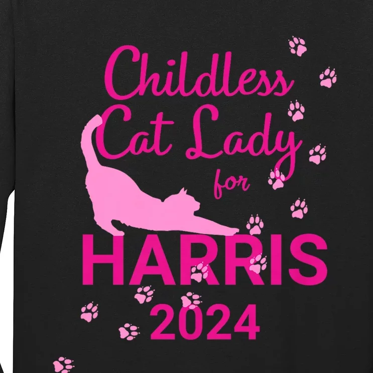 Childless Cat Lady For Harris 2024 Long Sleeve Shirt