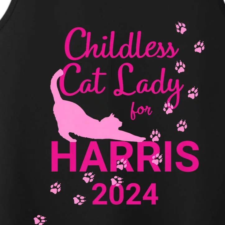 Childless Cat Lady For Harris 2024 Performance Tank