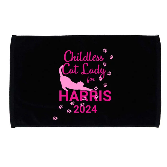 Childless Cat Lady For Harris 2024 Microfiber Hand Towel