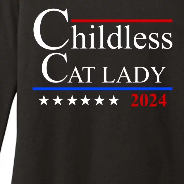 Childless Cat Lady 2024 Funny Kamala Harris Womens CVC Long Sleeve Shirt