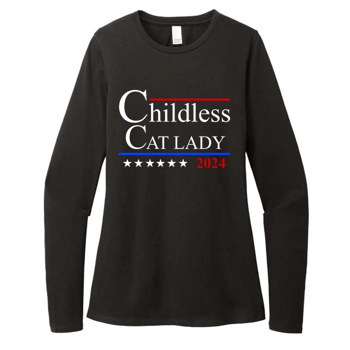 Childless Cat Lady 2024 Funny Kamala Harris Womens CVC Long Sleeve Shirt