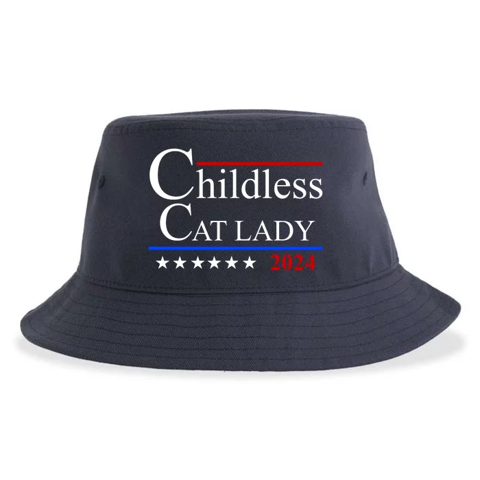 Childless Cat Lady 2024 Funny Kamala Harris Sustainable Bucket Hat