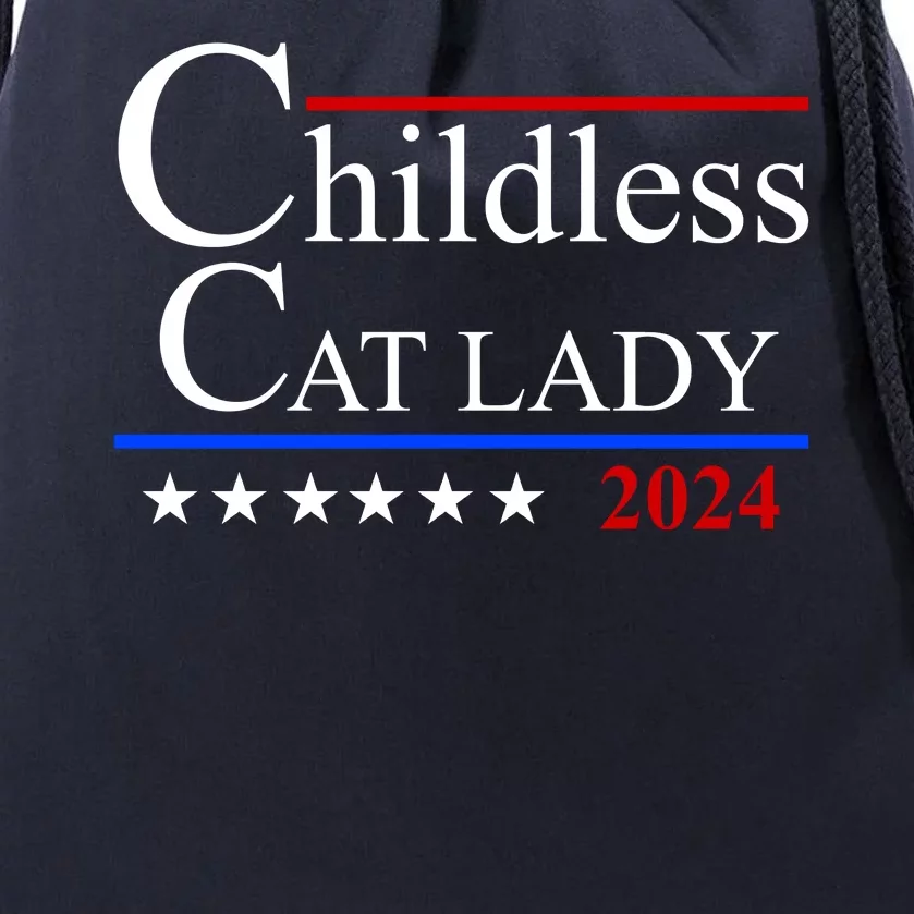 Childless Cat Lady 2024 Funny Kamala Harris Drawstring Bag