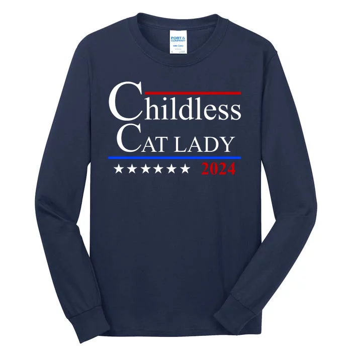 Childless Cat Lady 2024 Funny Kamala Harris Tall Long Sleeve T-Shirt