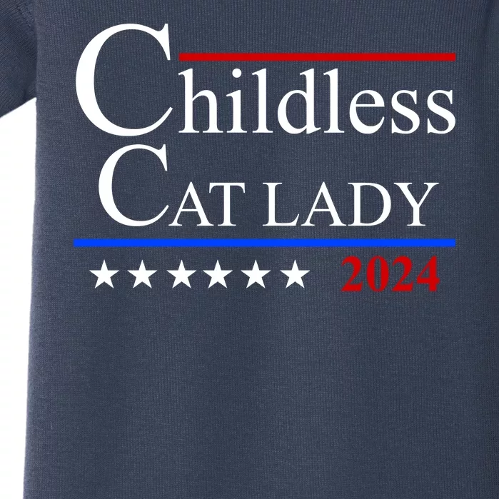 Childless Cat Lady 2024 Funny Kamala Harris Baby Bodysuit