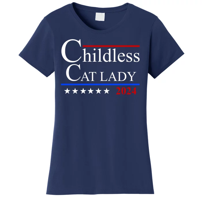 Childless Cat Lady 2024 Funny Kamala Harris Women's T-Shirt