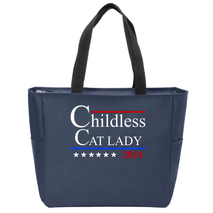 Childless Cat Lady 2024 Funny Kamala Harris Zip Tote Bag