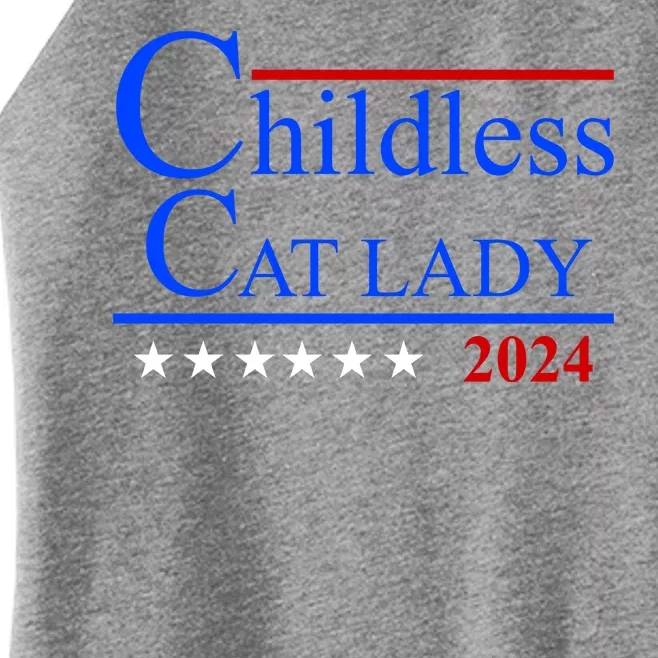 Childless Cat Lady 2024 Funny Kamala Harris Women’s Perfect Tri Rocker Tank