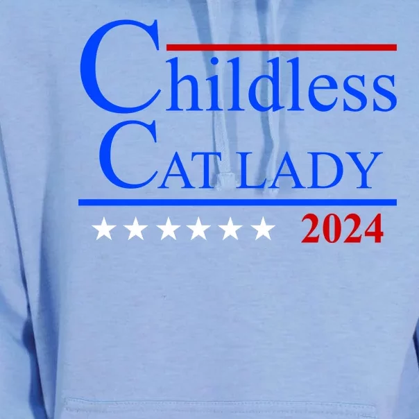 Childless Cat Lady 2024 Funny Kamala Harris Unisex Surf Hoodie