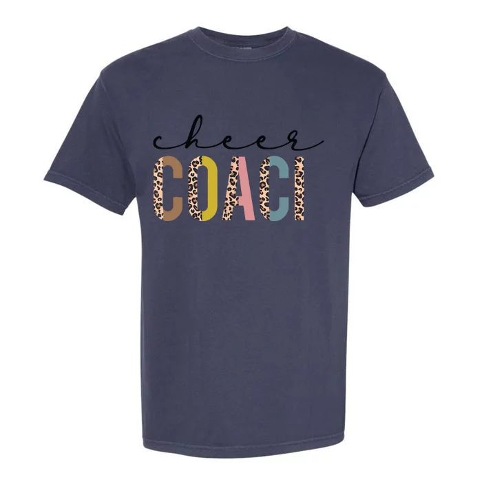 Cheer Coach Leopard Cheerleading Props Cute Cheer For Coach Garment-Dyed Heavyweight T-Shirt