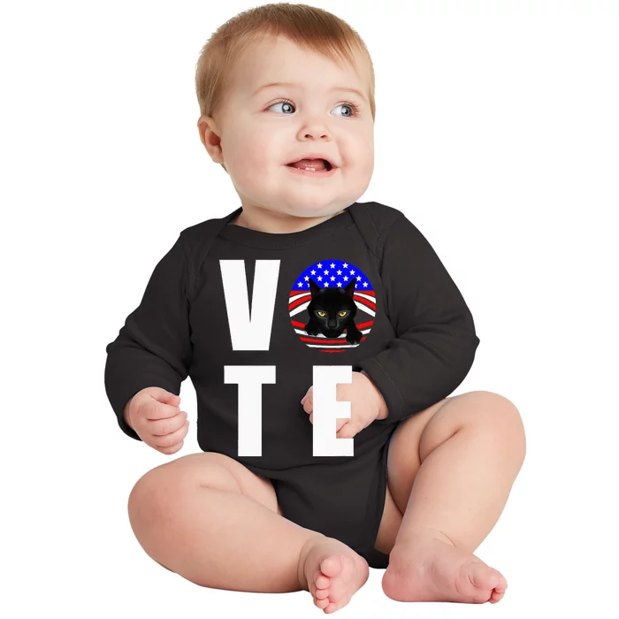 Childless Cat Ladies Vote Retro Baby Long Sleeve Bodysuit