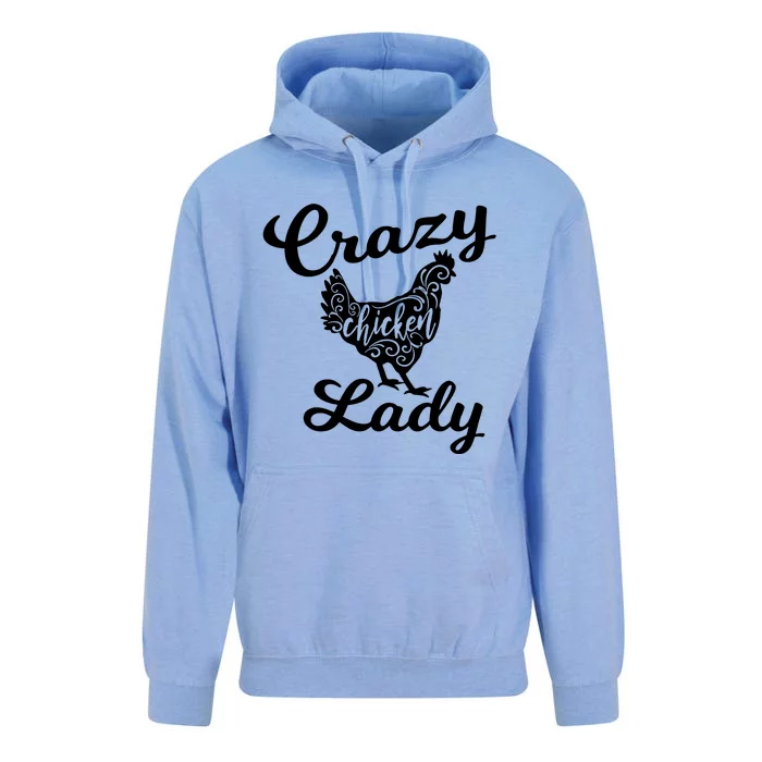 Crazy Chicken Lady Unisex Surf Hoodie