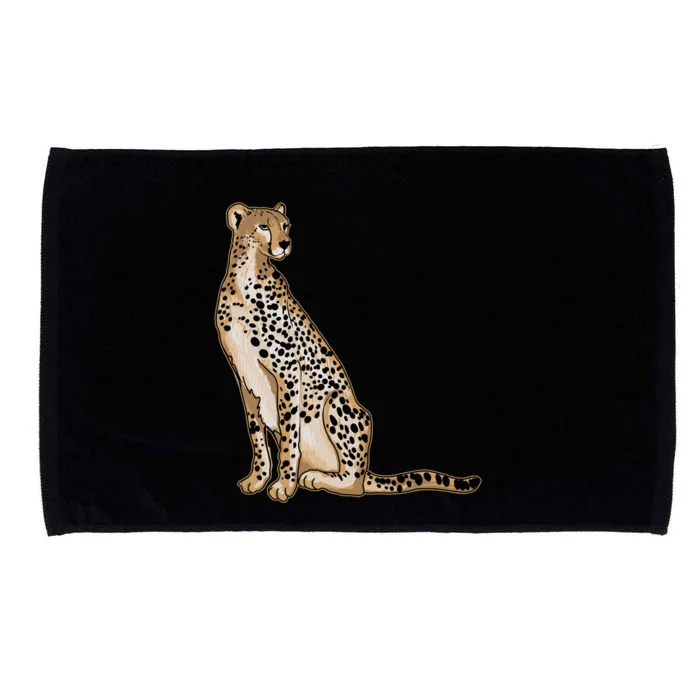 Cute Cheetah Lover Illustration Wild Cat Love Gift Microfiber Hand Towel