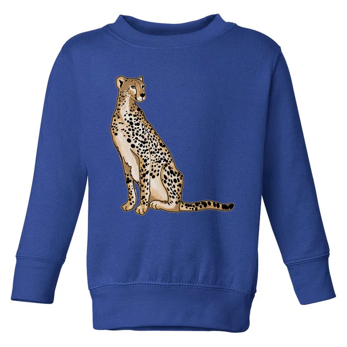 Cute Cheetah Lover Illustration Wild Cat Love Gift Toddler Sweatshirt