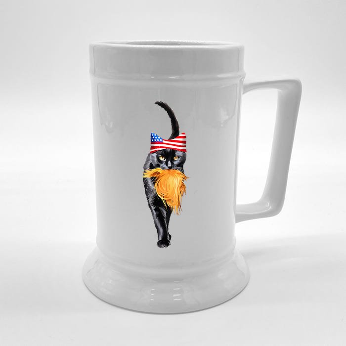 Childless Cat Lady With Trump Hair Vote Kamala Front & Back Beer Stein