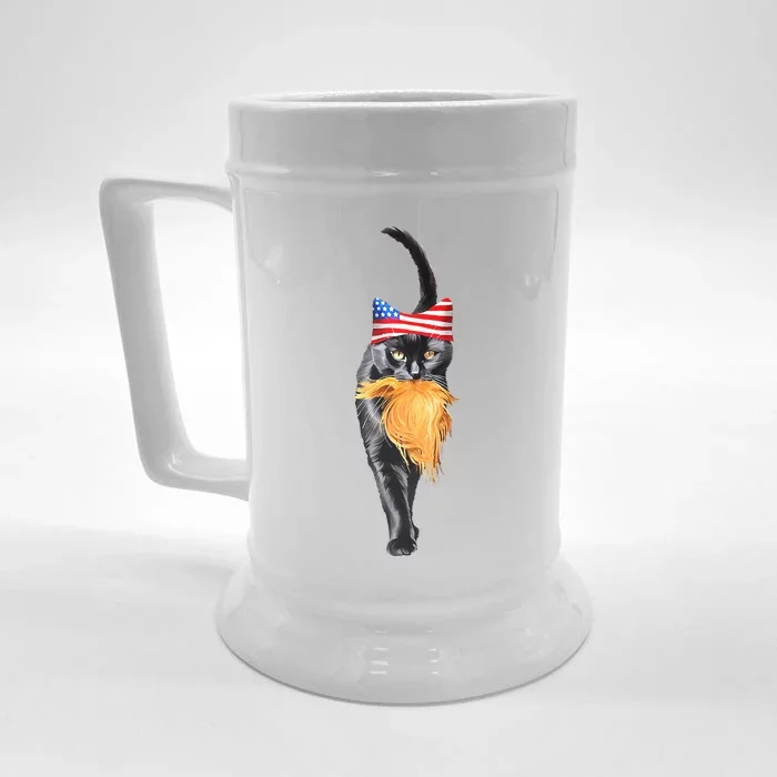 Childless Cat Lady With Trump Hair Vote Kamala Front & Back Beer Stein