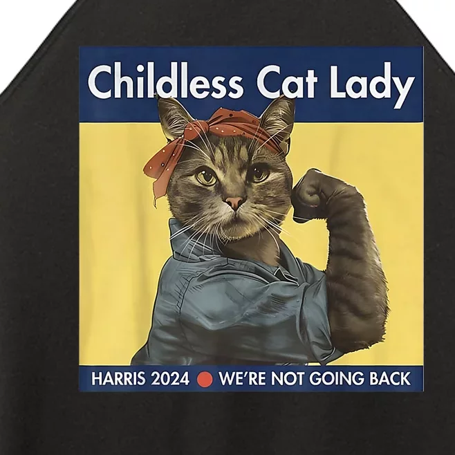 Childless Cat Lady Rosie The Riveter Ladies Voting Kamala Women’s Perfect Tri Rocker Tank