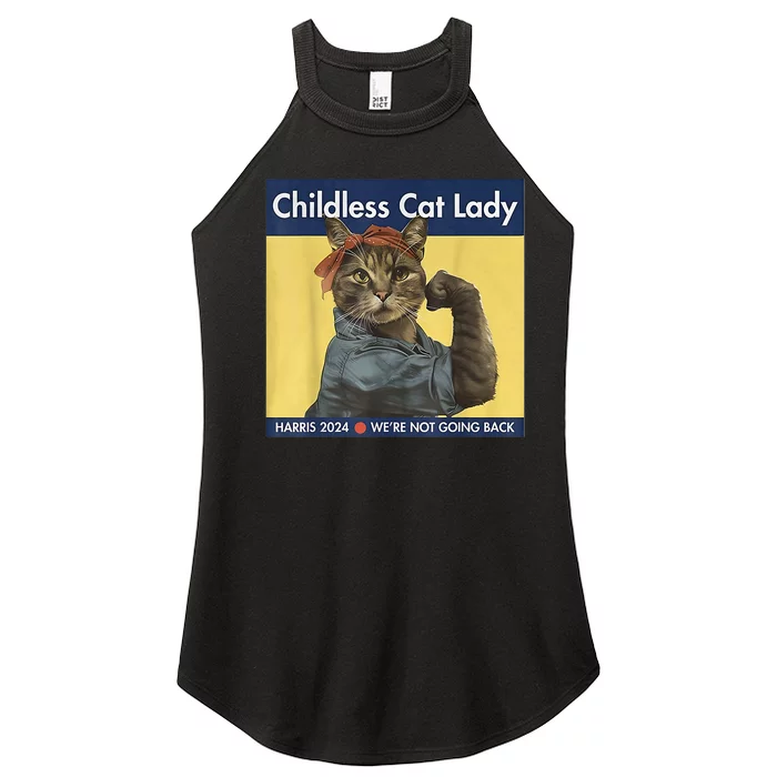 Childless Cat Lady Rosie The Riveter Ladies Voting Kamala Women’s Perfect Tri Rocker Tank