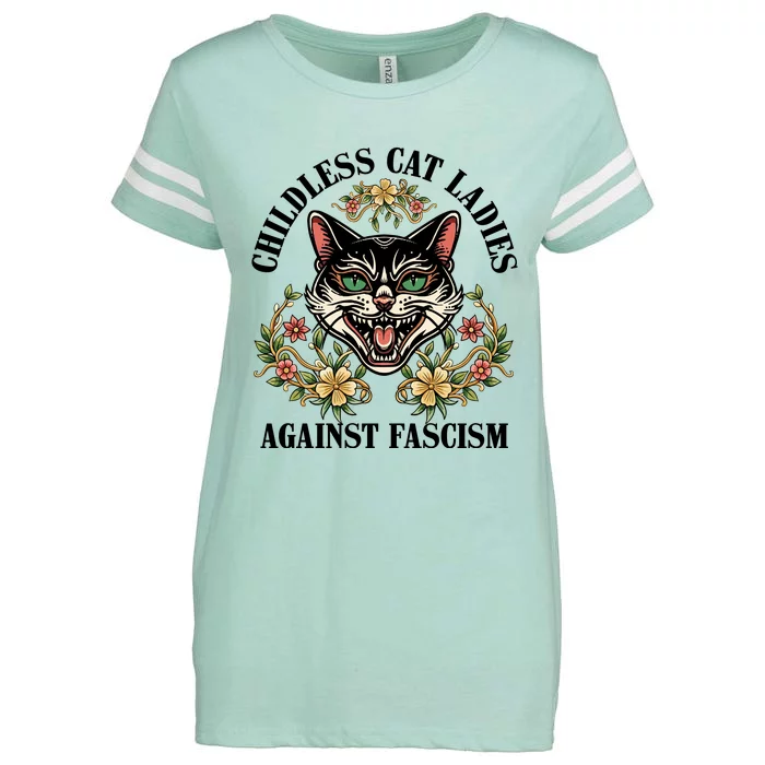 Childless Cat Ladies Against Fascism Enza Ladies Jersey Football T-Shirt