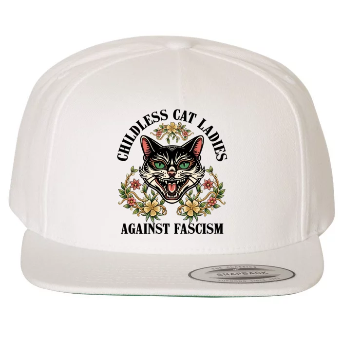 Childless Cat Ladies Against Fascism Wool Snapback Cap