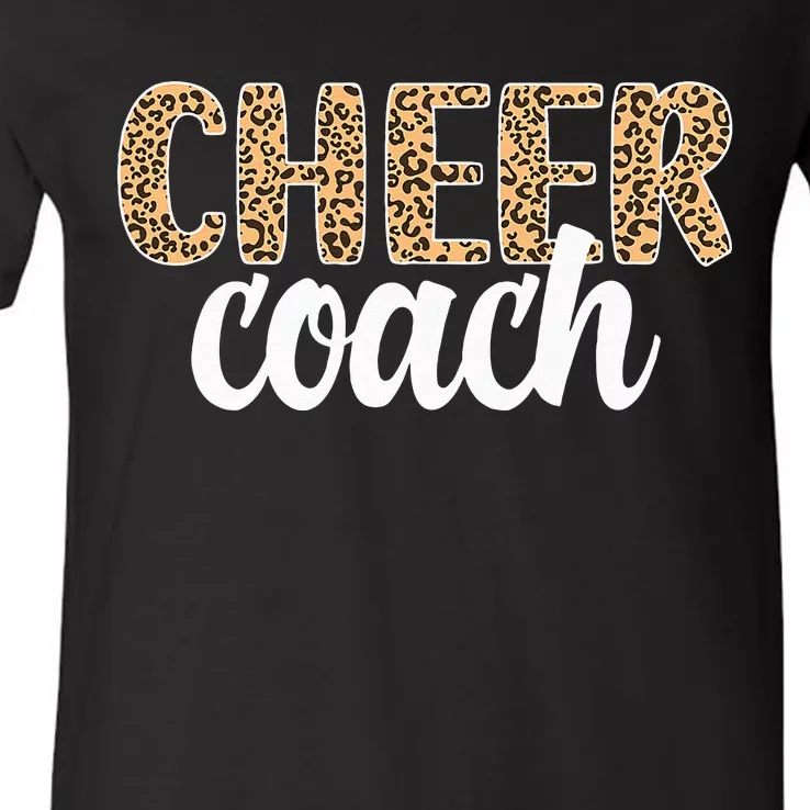 Cheer Coach Leopard Cheerleading Coach V-Neck T-Shirt