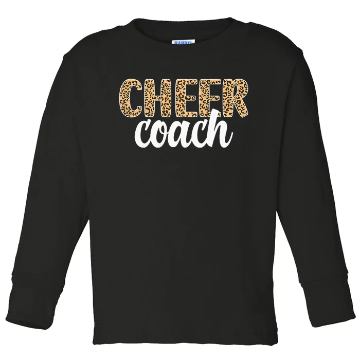 Cheer Coach Leopard Cheerleading Coach Toddler Long Sleeve Shirt