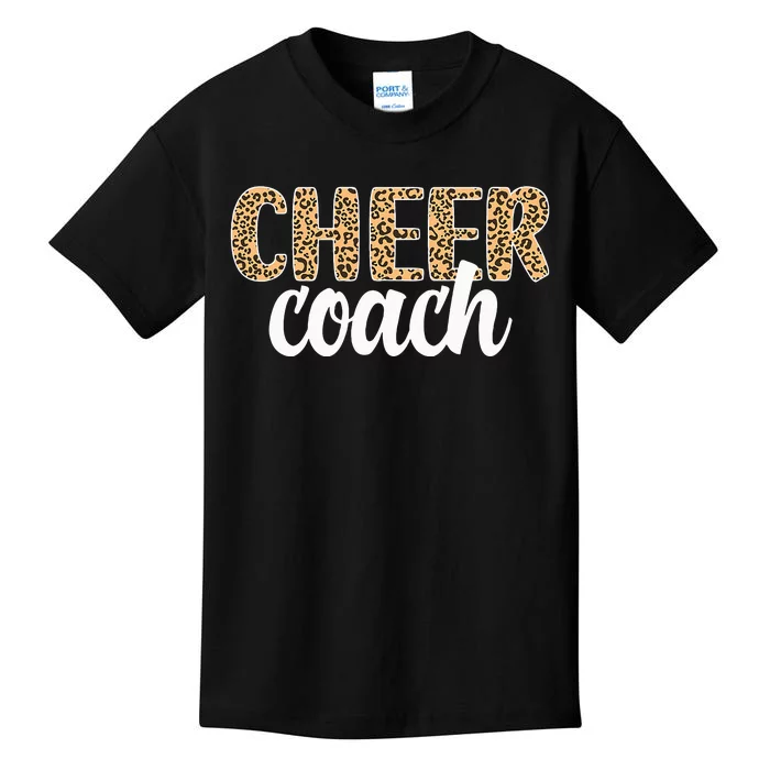 Cheer Coach Leopard Cheerleading Coach Kids T-Shirt