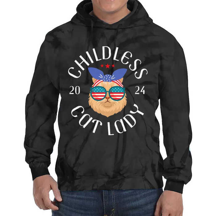 Childless Cat Lady Kamala Harris Classic Style Tie Dye Hoodie