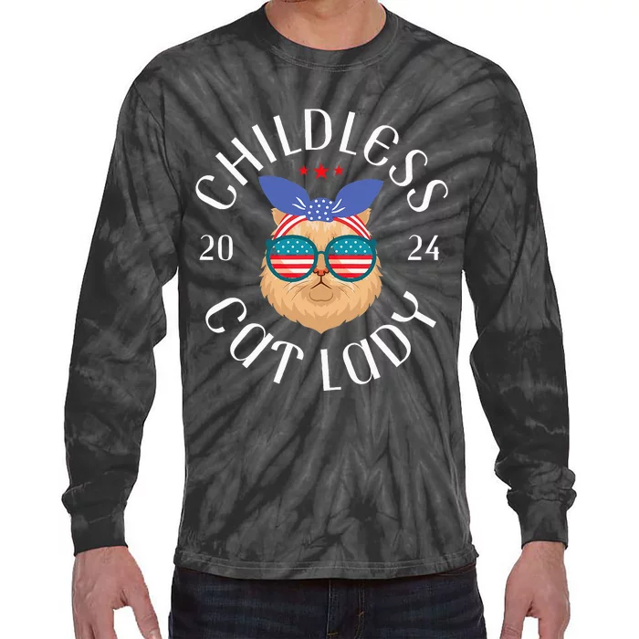 Childless Cat Lady Kamala Harris Classic Style Tie-Dye Long Sleeve Shirt