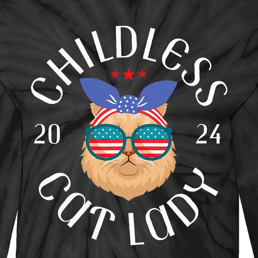 Childless Cat Lady Kamala Harris Classic Style Tie-Dye Long Sleeve Shirt