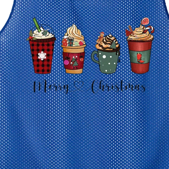 Christmas Coffee Merry Chritsmas Cozy Winter Coffee Lover Mesh Reversible Basketball Jersey Tank