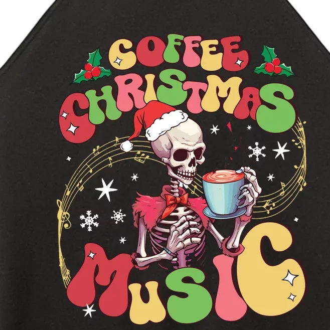 Coffee Christmas Music Skeleton Christmas Holiday Women’s Perfect Tri Rocker Tank