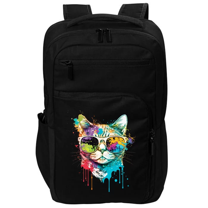 Cute Cat Motif Pop Art Cat Impact Tech Backpack