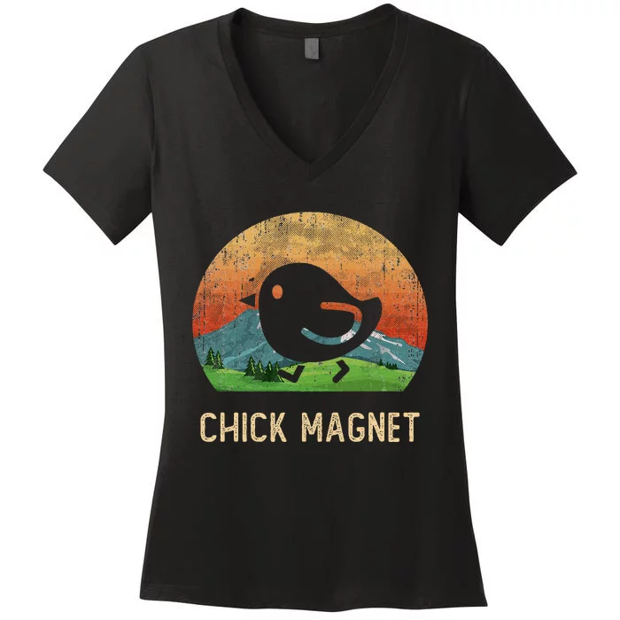 Cool Chick Magnet I Just Freaking Love Chicken Farm Women's V-Neck T-Shirt