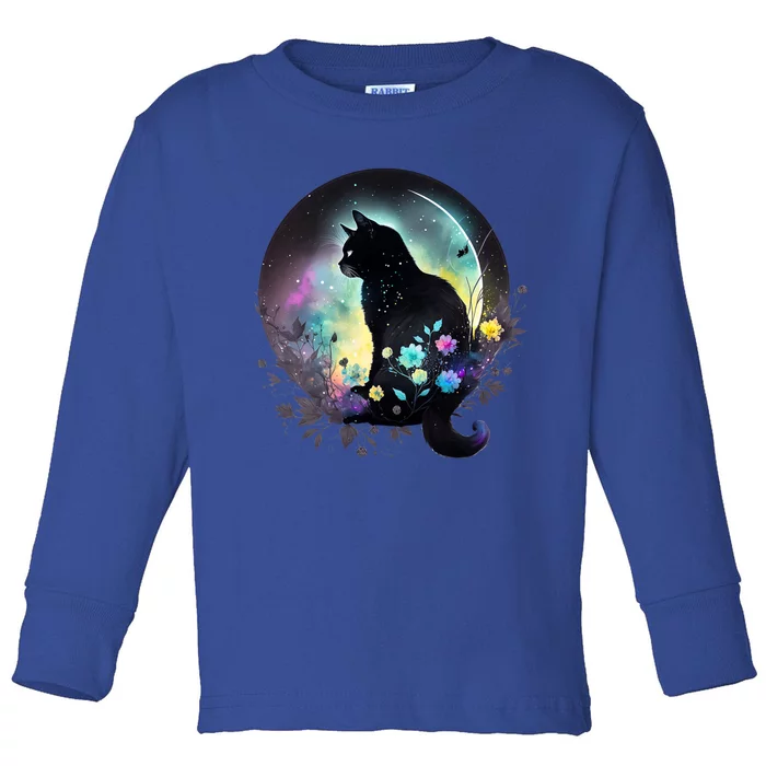 Cute Cat Motifs Cat Toddler Long Sleeve Shirt